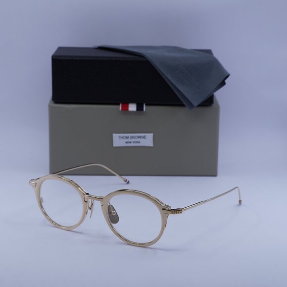 Thom Browne TB-110-C-GLD-48 Round Eyeglasses 48mm – Shiny Gold - Picture 4 of 10